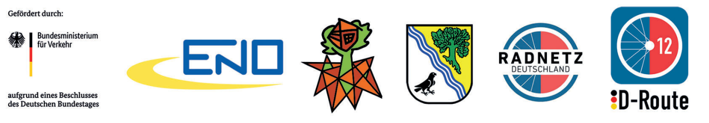 Gefördert durch das Bundesministerium für Verkehr aufgrund eines Beschlusses des Deutschen Bundestages. Projektpartner: ENO, Landkreis Görlitz, Gemeinde Neißeaue, Radnetz Deutschland und D-Route 12.