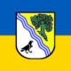 Logo Gemeinde Neißeaue auf Ukraine Flagge