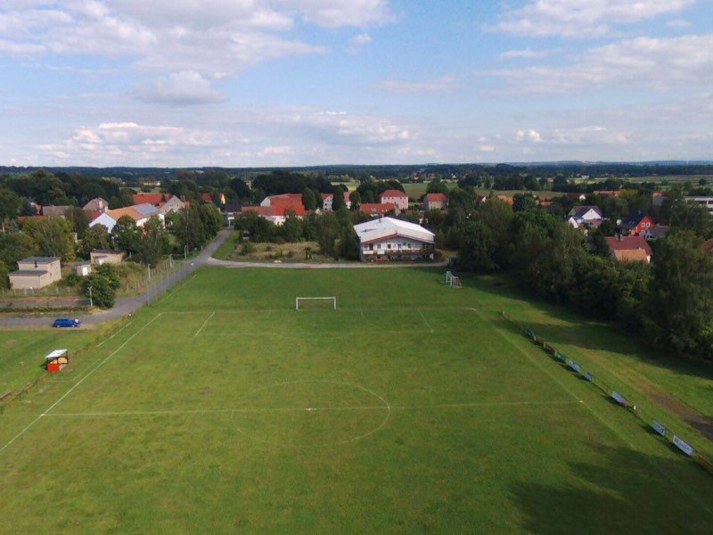 Ansicht des Veriensgeländes des SV Zodel aus der Luft